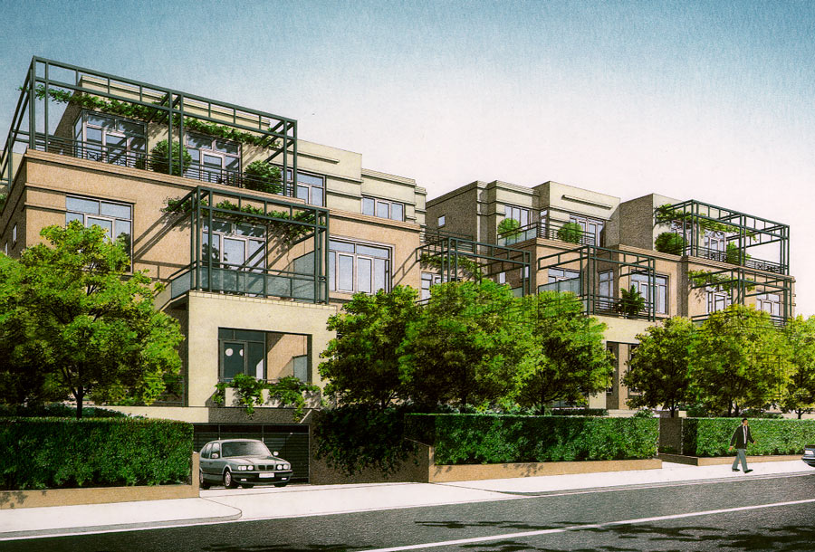 Scotch Hill Apartments. An artist's rendering at the time.