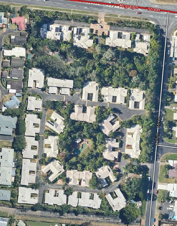 Aerial view of Argyle Gardens. Source: State of Queensland.